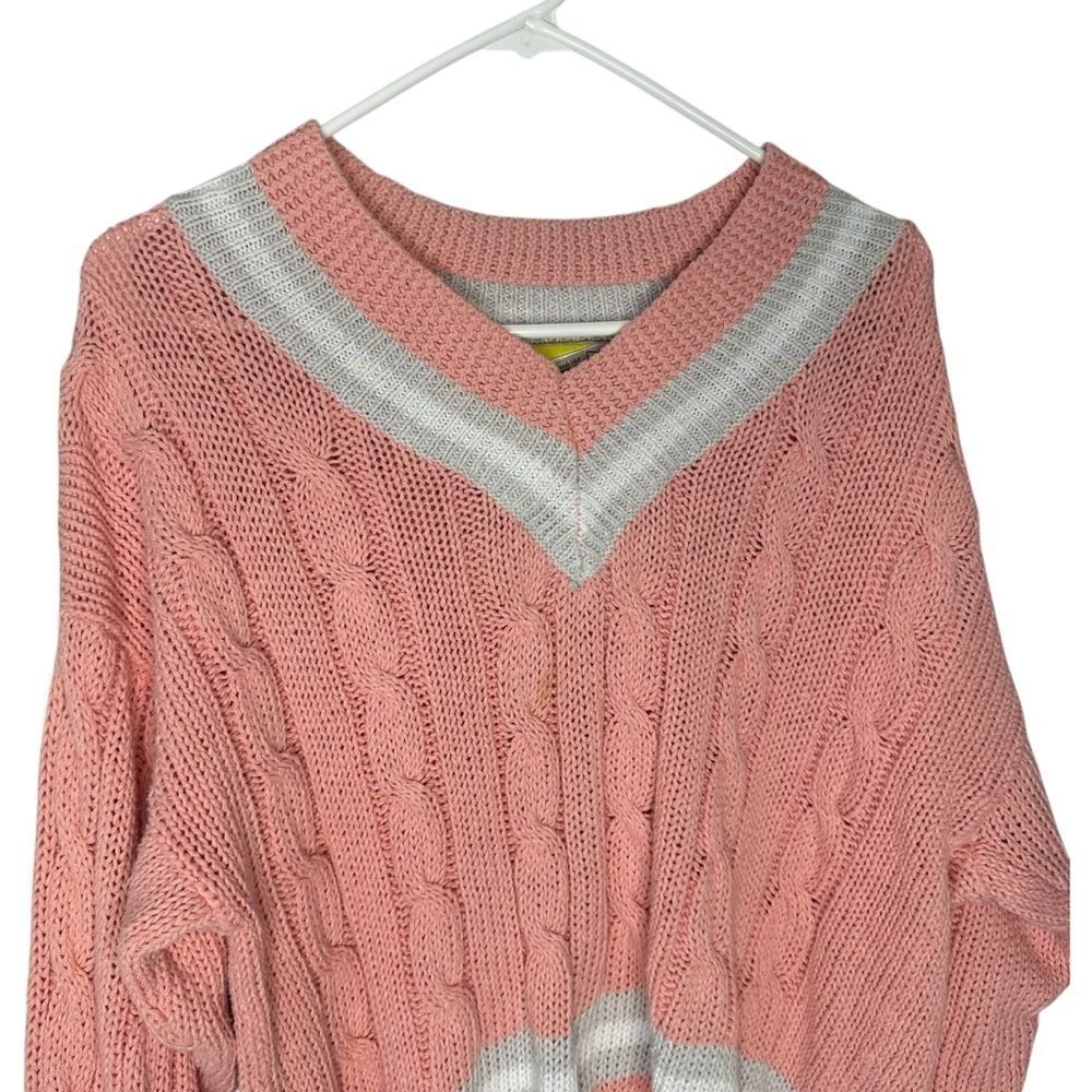 |VTG| DIANE VON FURSTENBERG 80’s Cozy Pink Cable Knit Sweater - Picture 2 of 6